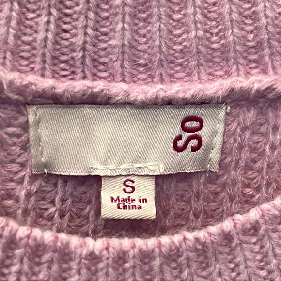 SO Lilac, Blue, Raspberry, White Colorblock Women’s Knit Sweater - Picture 4 of 7